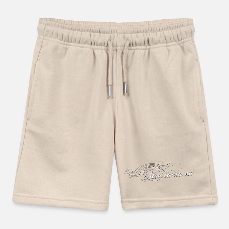 Alea iacta est décoré blanc Short de jogging enfant bio Stanley/Stella