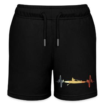 Vintage Ruderboot Skizze - Kinder Organic Joggingshorts Mini Bolter von Stanley/Stella - Schwarz - Vorne