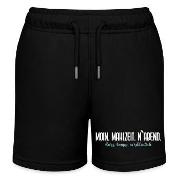 Moin Mahlzeit N'Abend – Norddeutscher Humor - Kinder Organic Joggingshorts Mini Bolter von Stanley/Stella - Schwarz - Vorne