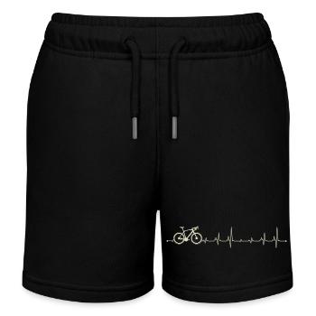 Bike Pulse Herzschlag Grafik - Kinder Organic Joggingshorts Mini Bolter von Stanley/Stella - Schwarz - Vorne