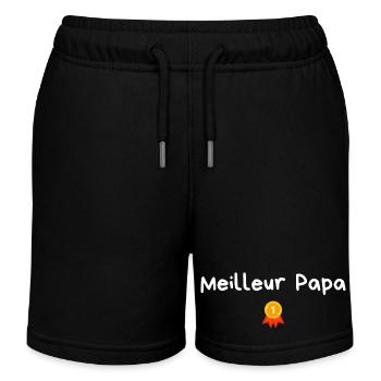 Best Papa - Papa Geschenkidee - Kinder Organic Joggingshorts Mini Bolter von Stanley/Stella - Schwarz - Vorne