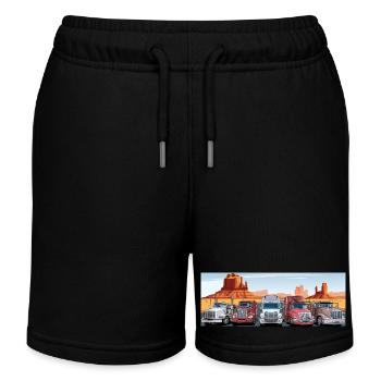Camionneurs sur l’autoroute - Short de jogging enfant bio Stanley/Stella - noir - Devant