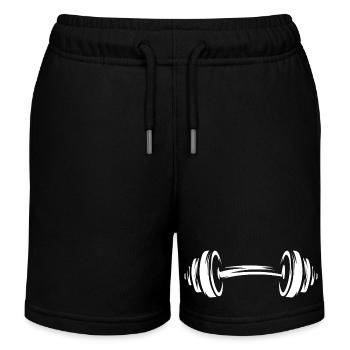 Hantel Fitness Gym - Gewicht Illustration - Kinder Organic Joggingshorts Mini Bolter von Stanley/Stella - Schwarz - Vorne
