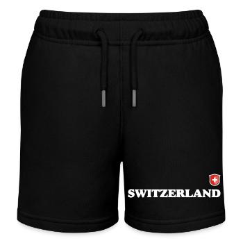 Schweiz - Kinder Organic Joggingshorts Mini Bolter von Stanley/Stella - Schwarz - Vorne