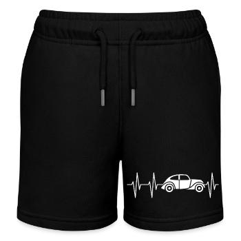 Classic Car Heartbeat - Car Classic with Pulse - Kids Organic Sweat Shorts by Stanley/Stella - black - Front