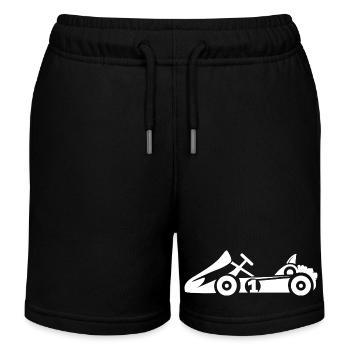 gokart racing - Symbol Rennfahrer - Kinder Organic Joggingshorts Mini Bolter von Stanley/Stella - Schwarz - Vorne