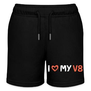 Car Love V8 - Musclecar Logo - Short de jogging enfant bio Stanley/Stella - noir - Devant