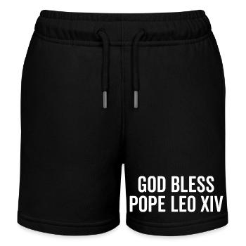 Que Dieu bénisse le pape Léon XIV - Short de jogging enfant bio Stanley/Stella - noir - Devant