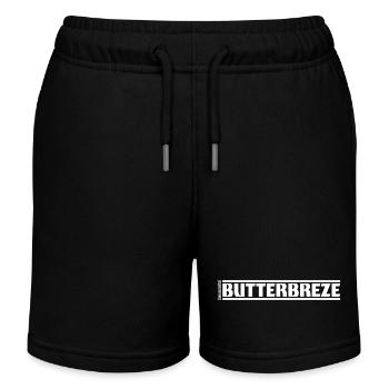 „Genussmittel“ Serie | Butterbreze - Kinder Organic Joggingshorts Mini Bolter von Stanley/Stella - Schwarz - Vorne