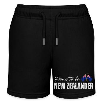 Neuseeländer stolz, ich liebe Neuseeland - Kinder Organic Joggingshorts Mini Bolter von Stanley/Stella - Schwarz - Vorne