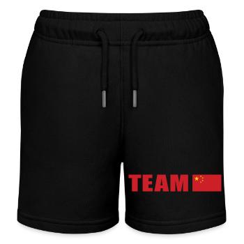Équipe de soutien Chine - Short de jogging enfant bio Stanley/Stella - noir - Devant