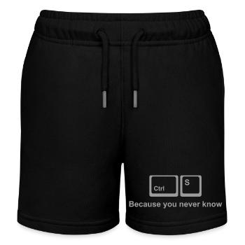Ctrl S Shirt – Save It Nerd Humor for Developers - Kids Organic Sweat Shorts by Stanley/Stella - black - Front