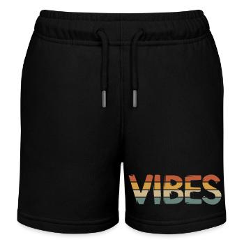 Retro Vibes – Vintage Style Schriftzug mit Spiegel - Kinder Organic Joggingshorts Mini Bolter von Stanley/Stella - Schwarz - Vorne
