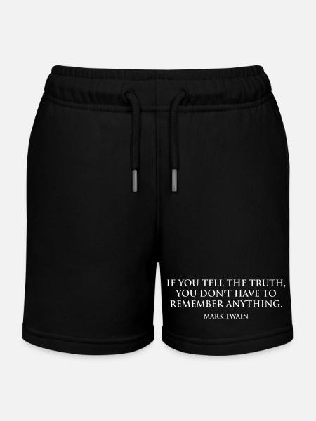 Inspirierendes Mark Twain Zitat Design - Kinder Organic Joggingshorts Mini Bolter von Stanley/Stella - Schwarz
