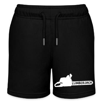 Motif de bûcheron avec silhouette de hache - Short de jogging enfant bio Stanley/Stella - noir - Devant