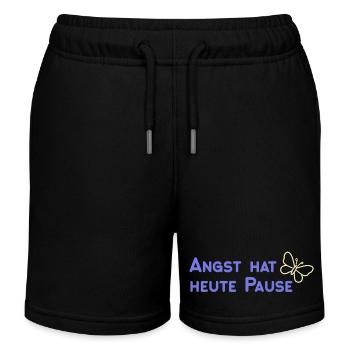 Angst hat heute Pause - Kinder Organic Joggingshorts Mini Bolter von Stanley/Stella - Schwarz - Vorne