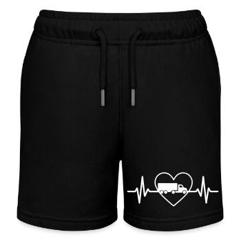 Herz- und Elektrokardiogramm-LKW-Design - Kinder Organic Joggingshorts Mini Bolter von Stanley/Stella - Schwarz - Vorne