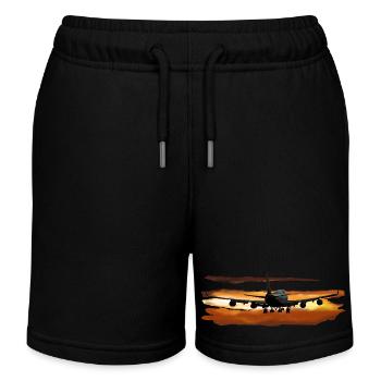 Avion de ligne - Short de jogging enfant bio Stanley/Stella - noir - Devant