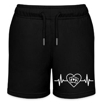 Herz-Spielkartenspiel - Kinder Organic Joggingshorts Mini Bolter von Stanley/Stella - Schwarz - Vorne