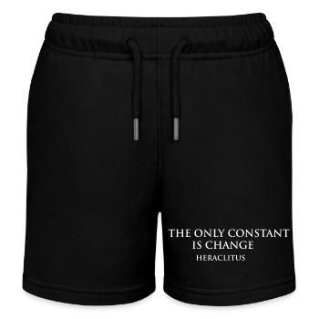 Heraklit Zitat Künstlerische Typografie - Kinder Organic Joggingshorts Mini Bolter von Stanley/Stella - Schwarz - Vorne