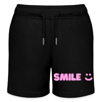 Imprimé sourire - Short de jogging enfant bio Stanley/Stella - noir - Devant