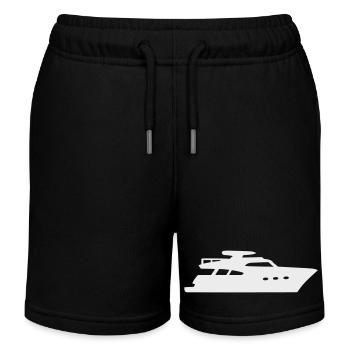 Yacht Silhouette Motorboot - Kinder Organic Joggingshorts Mini Bolter von Stanley/Stella - Schwarz - Vorne