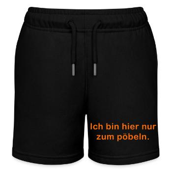 Ich bin hier  - Kinder Organic Joggingshorts Mini Bolter von Stanley/Stella - Schwarz - Vorne