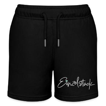 Unique piece – Stylish slogan motif for unique pieces - Kids Organic Sweat Shorts by Stanley/Stella - black - Front