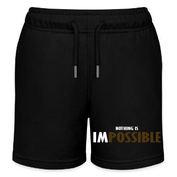 NO THING IS IMPOSSIBLE - Kids Organic Sweat Shorts by Stanley/Stella - black - Front