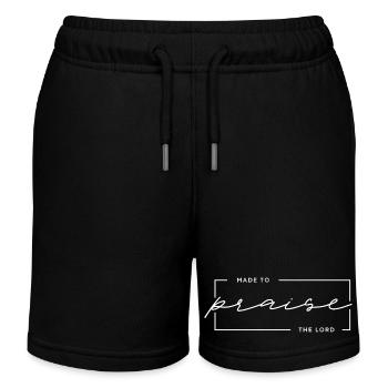 Made to Praise the Lord - Christian Design - Kids Organic Sweat Shorts by Stanley/Stella - black - Front