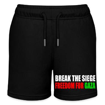 break the siege freedom for gaza - Kids Organic Sweat Shorts by Stanley/Stella - black - Front