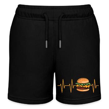 Burger Herzschlag Comic - Kinder Organic Joggingshorts Mini Bolter von Stanley/Stella - Schwarz - Vorne
