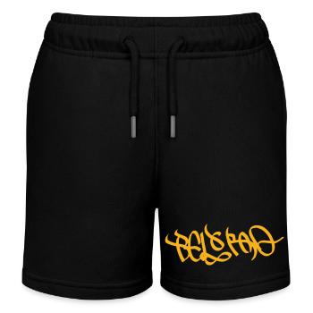 Belgrade Street Art Golden - Kids Organic Sweat Shorts by Stanley/Stella - black - Front