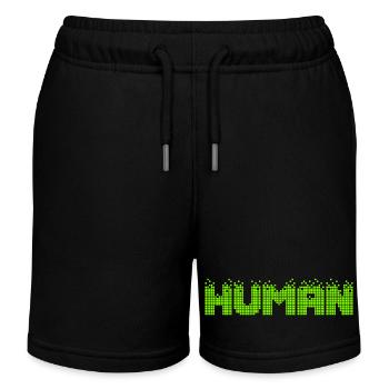 HUMAN Neon Pixel Glitch - Kinder Organic Joggingshorts Mini Bolter von Stanley/Stella - Schwarz - Vorne