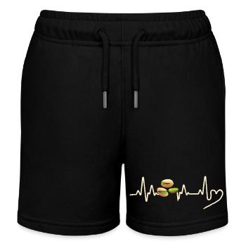 Pistazien Herzschlag Pistachio Heartbeat - Kids Organic Sweat Shorts by Stanley/Stella - black - Front