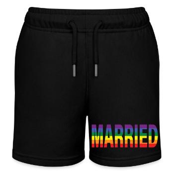 Married in the rainbow - Kids Organic Sweat Shorts by Stanley/Stella - black - Front