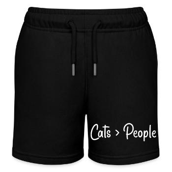 Cat lovers - Kids Organic Sweat Shorts by Stanley/Stella - black - Front