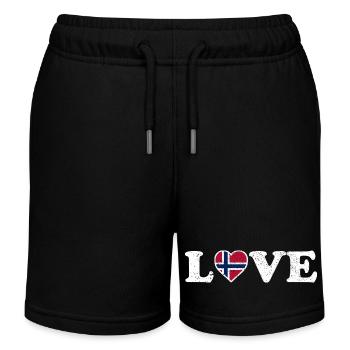 Amour - Drapeau de la Norvège - Norvège - Norvège - Short de jogging enfant bio Stanley/Stella - noir - Devant