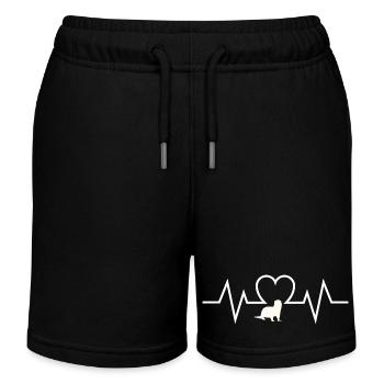 Seeotter Cartoon Herzschlag - Kinder Organic Joggingshorts Mini Bolter von Stanley/Stella - Schwarz - Vorne