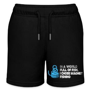 Neodym-Magnet zum Angeln, magnetischer Fischer - Kinder Organic Joggingshorts Mini Bolter von Stanley/Stella - Schwarz - Vorne