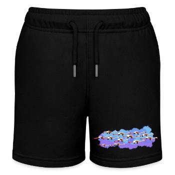 Flamingos auf der Straße - Kinder Organic Joggingshorts Mini Bolter von Stanley/Stella - Schwarz - Vorne