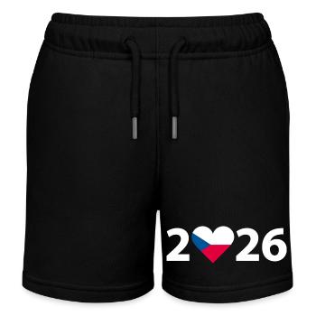 I love Tschechien 2026, Urlaub in Tschechien 2026 - Kinder Organic Joggingshorts Mini Bolter von Stanley/Stella - Schwarz - Vorne