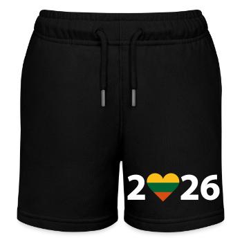 J’aime Lituanie 2026, vacances en Lituanie 2026 - Short de jogging enfant bio Stanley/Stella - noir - Devant