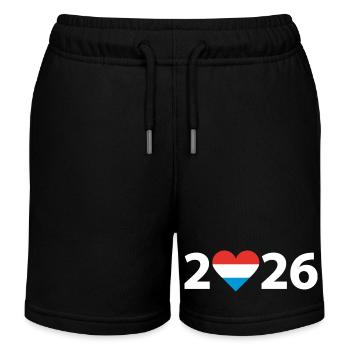 I love Luxemburg 2026, Urlaub in Luxemburg 2026 - Kinder Organic Joggingshorts Mini Bolter von Stanley/Stella - Schwarz - Vorne