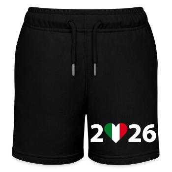 I love Italien 2026, Italien 2026 - Kinder Organic Joggingshorts Mini Bolter von Stanley/Stella - Schwarz - Vorne
