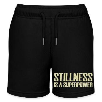 Stille ist eine Superkraft - Kinder Organic Joggingshorts Mini Bolter von Stanley/Stella - Schwarz - Vorne