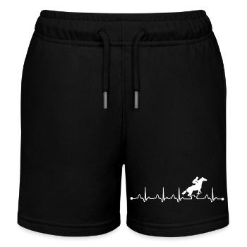 Cheval de course Battement de cœur Cheval Lover Design Cheval - Short de jogging enfant bio Stanley/Stella - noir - Devant
