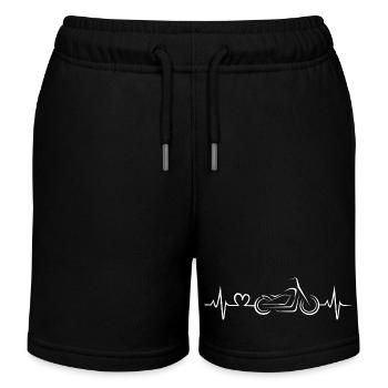 Chopper Herzschlag Bikerliebe - Kinder Organic Joggingshorts Mini Bolter von Stanley/Stella - Schwarz - Vorne