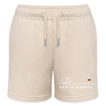 Mowing in Germany – Made in Germany Sheep Pun - Kids Organic Sweat Shorts by Stanley/Stella - soft Ecru - Front