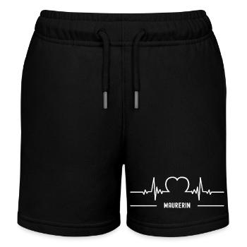 Le cœur du maçon Le métier de maçon - Short de jogging enfant bio Stanley/Stella - noir - Devant